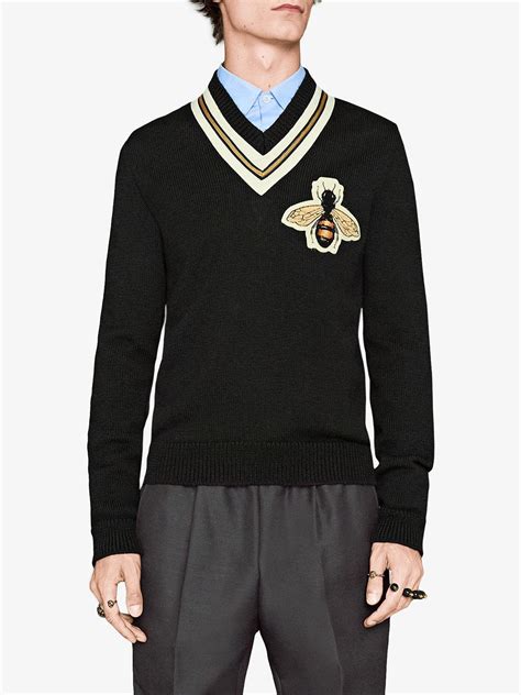 mens gucci bee sweater|gucci sweater now.